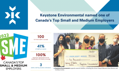 Keystone Environmental Named one of Canada’s Top Small and Medium Employers for 2022