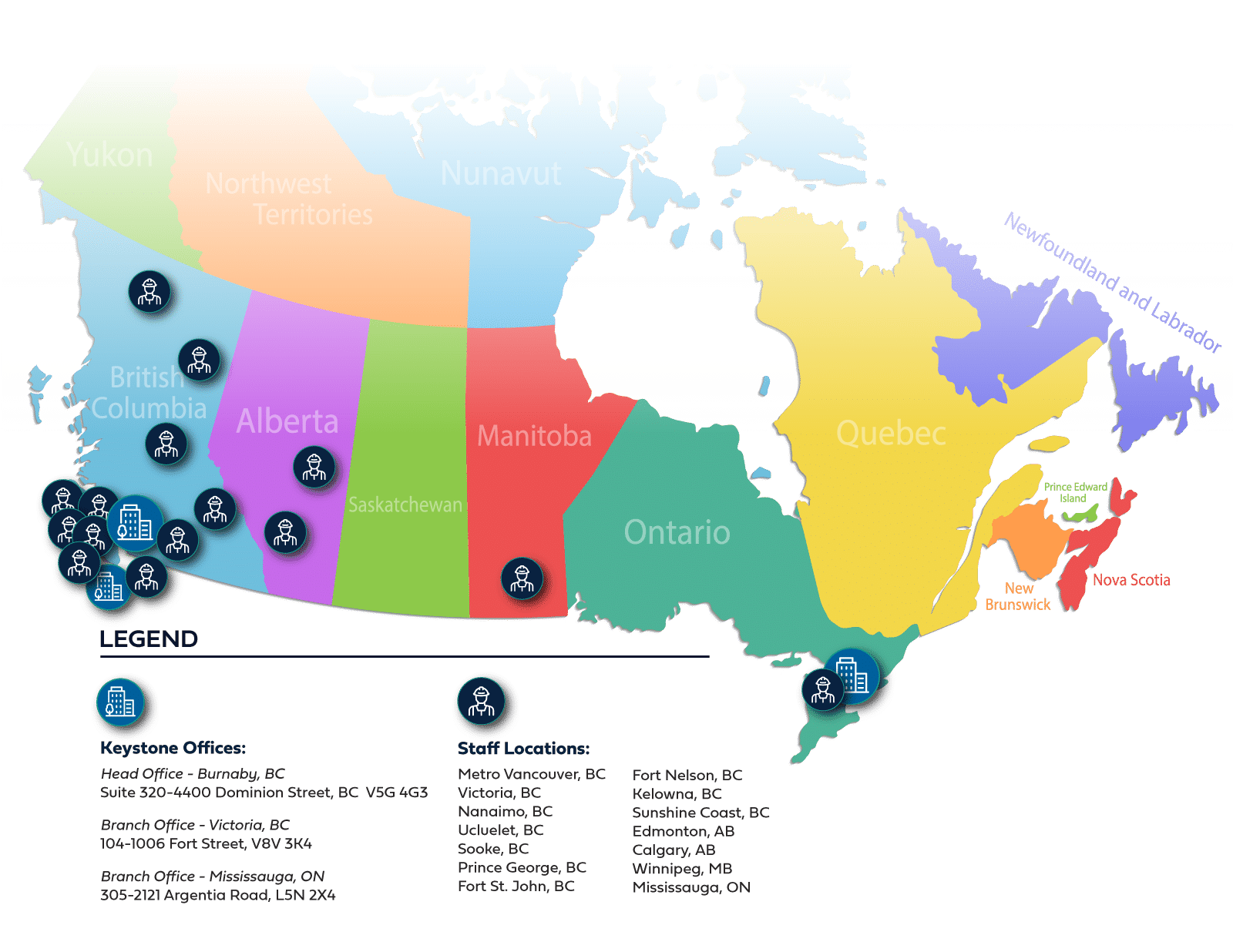 Keystone Map of Offices & Staff